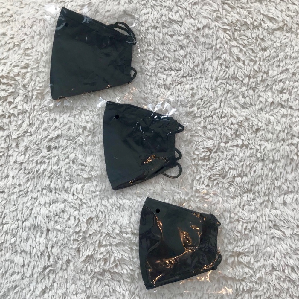Bundle of 3 Black Face Masks - NWOT